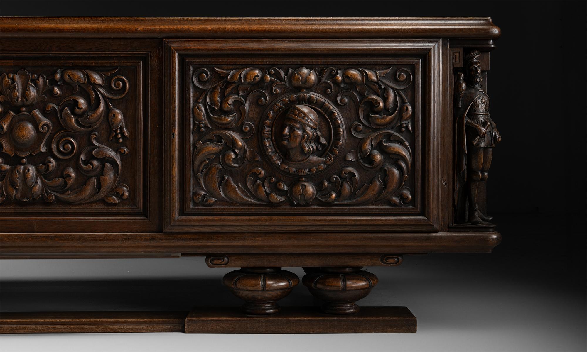 Wood Baroque Credenza, France circa 1940