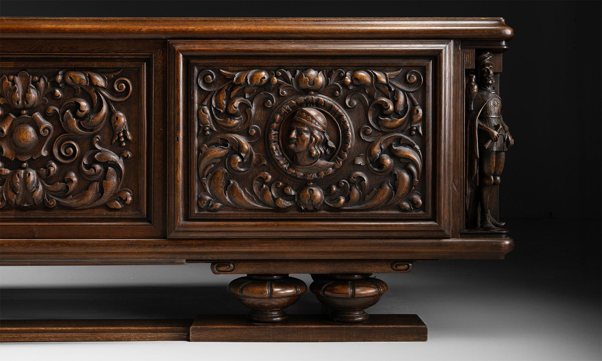 Wood Baroque Credenza, France circa 1940