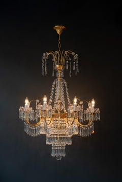 Barock-Kristall-Kronleuchter, massives Messing, Grand Classic Pendelleuchte