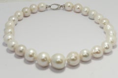 Baroque Cultivated S.Sea Pearl Necklace with Sterling Silver Trigger Clasp