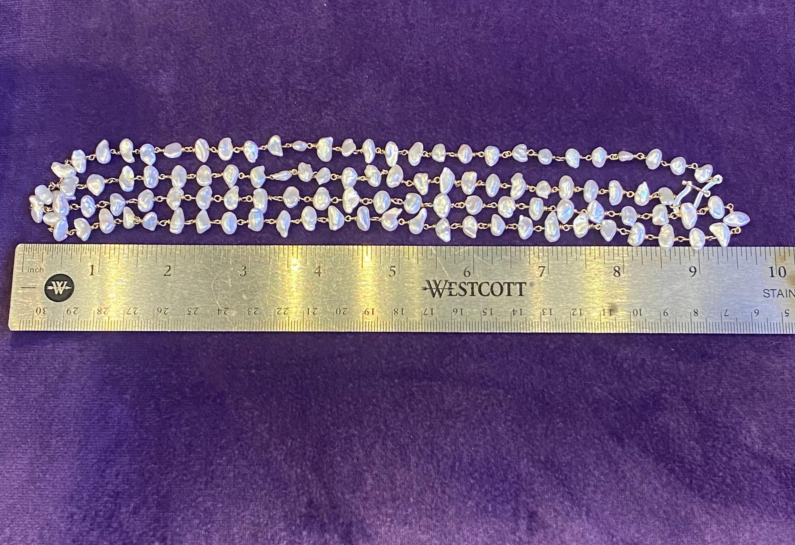 Collana con fili di perle coltivate barocche in vendita 5