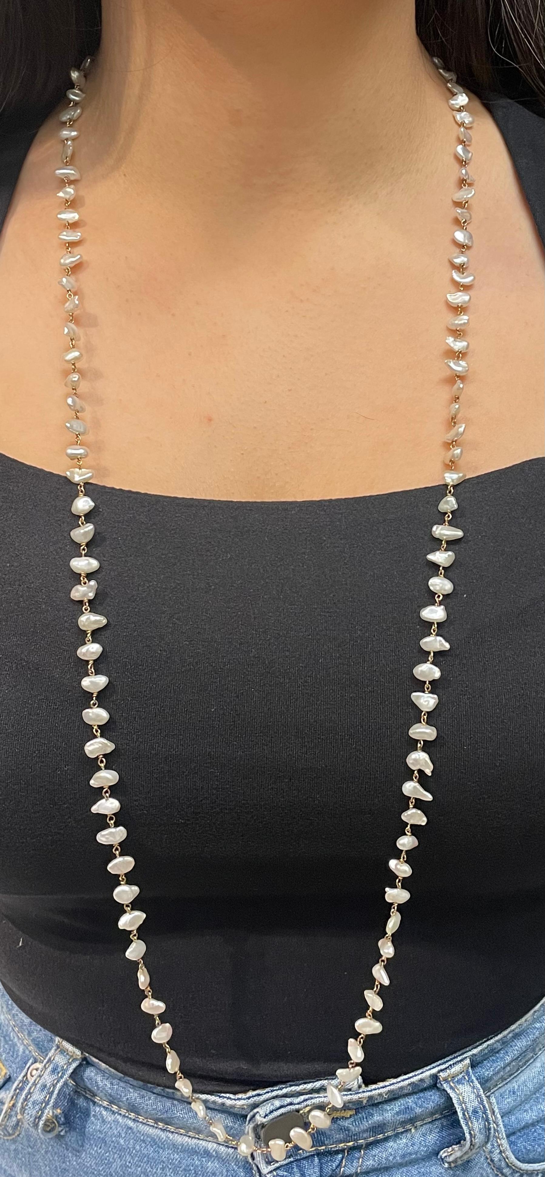 Collana con fili di perle coltivate barocche In condizioni ottime in vendita a New York, NY