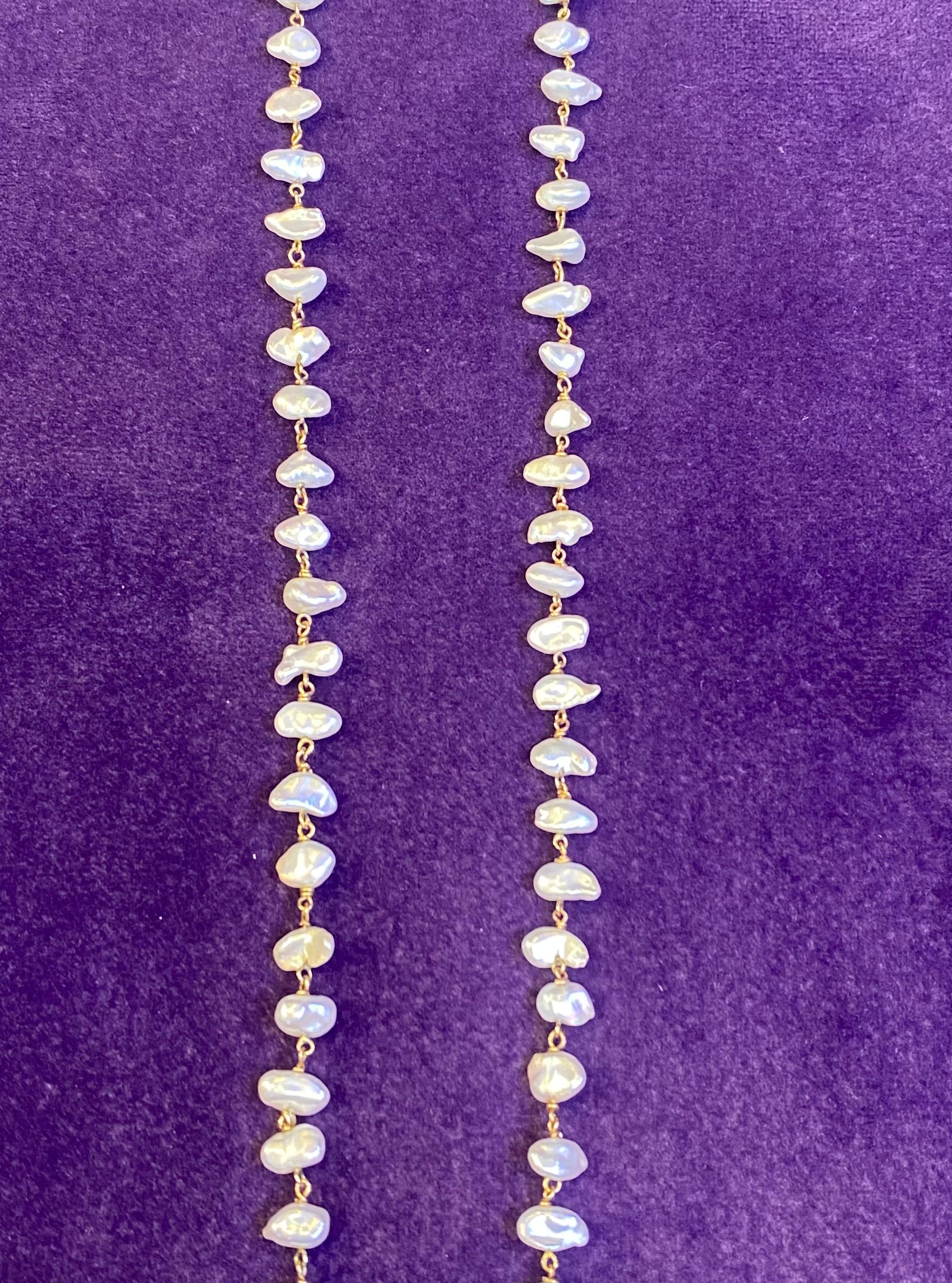Collana con fili di perle coltivate barocche in vendita 4
