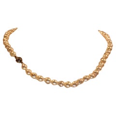 Barocke Vintage-Zuchtperlenkette, feiner, spiegelnder Glanz, 47,5 cm lang.