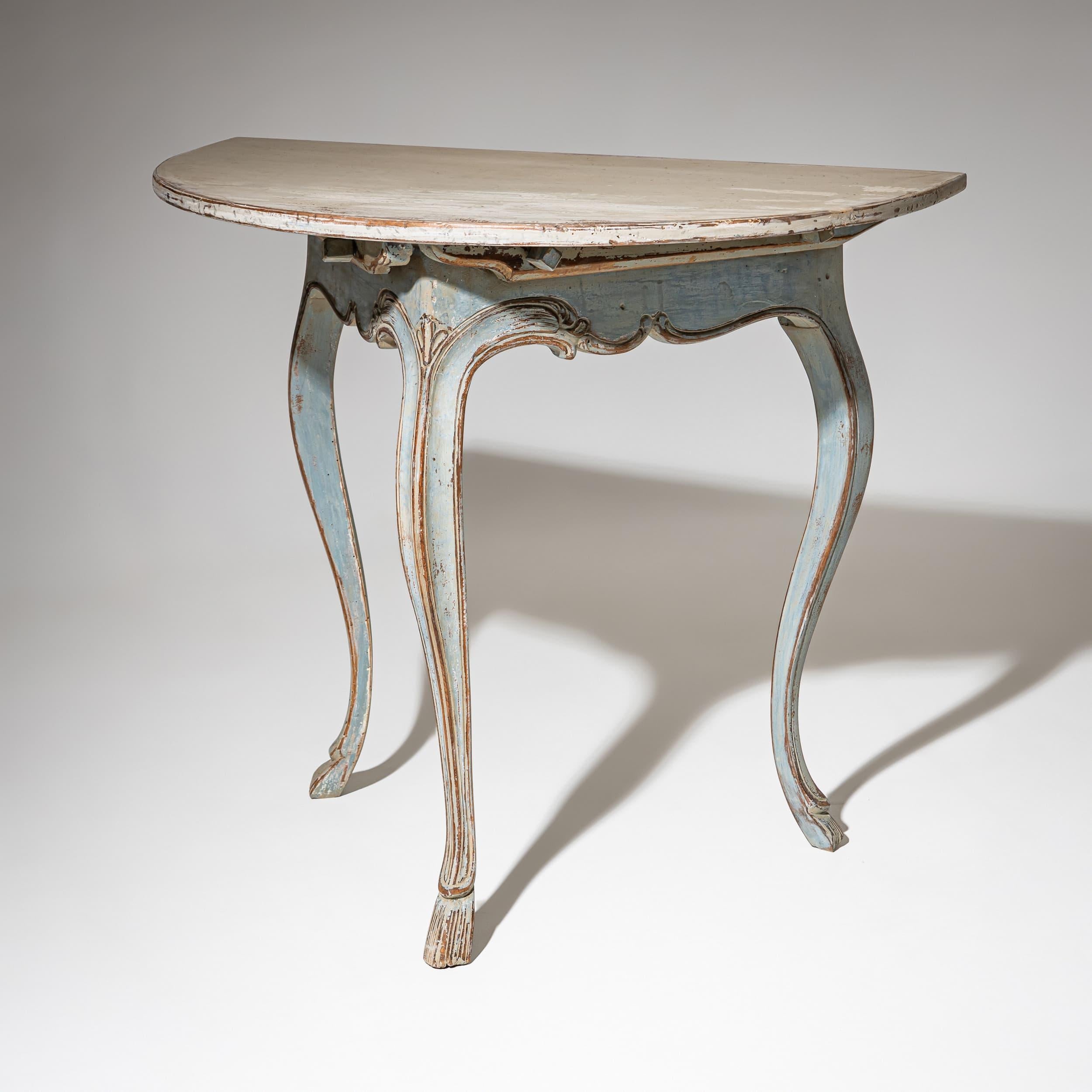 French Provincial Baroque Demi-Lune Console in the Provençal Style, 18th Century For Sale