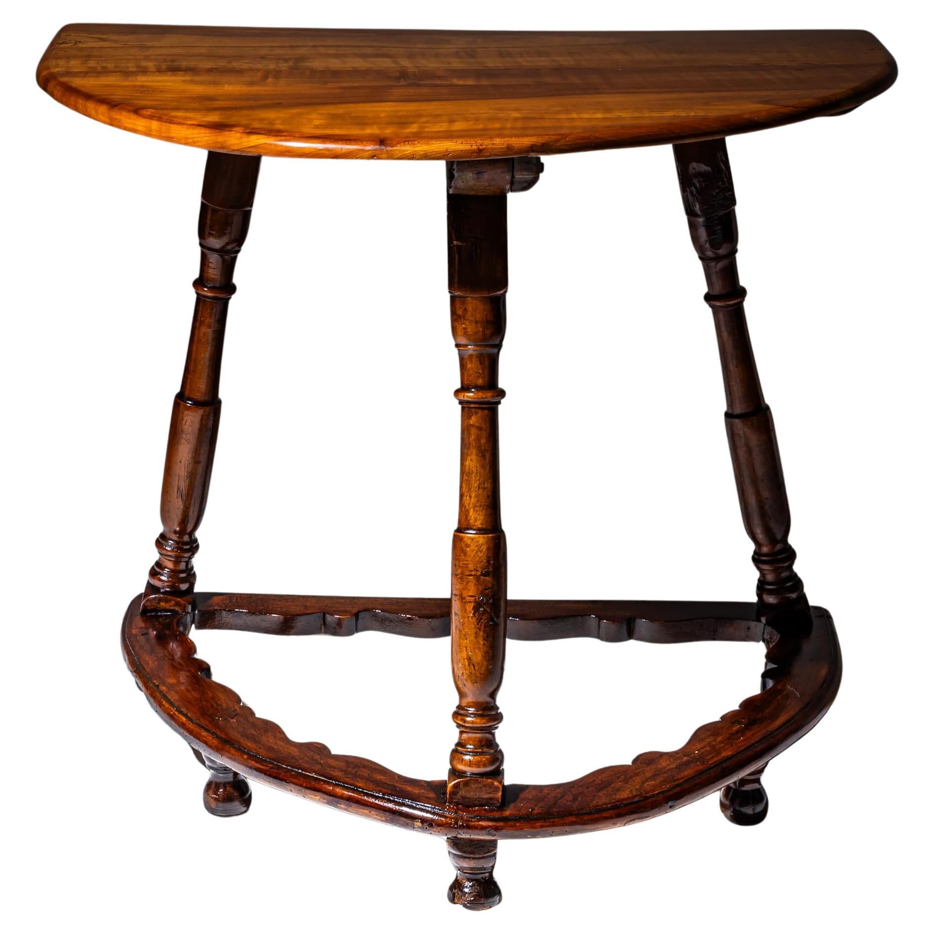 Baroque Demi-Lune Console Table, 18th Century For Sale