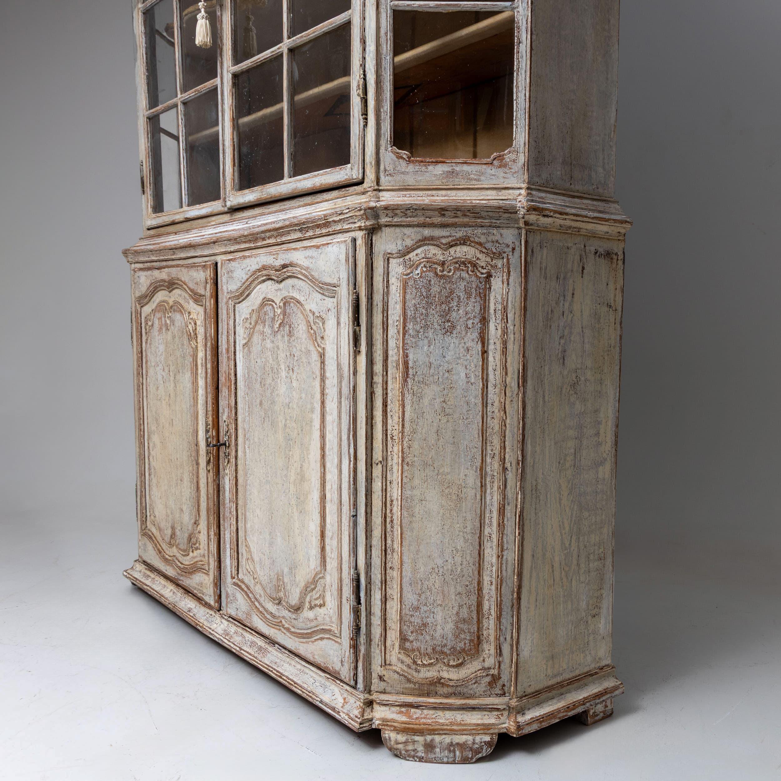 Hand-Painted Baroque Display Cabinet, 18th Century