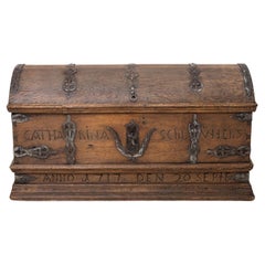 Baroque Domed Chest, Oak, Dated 1717