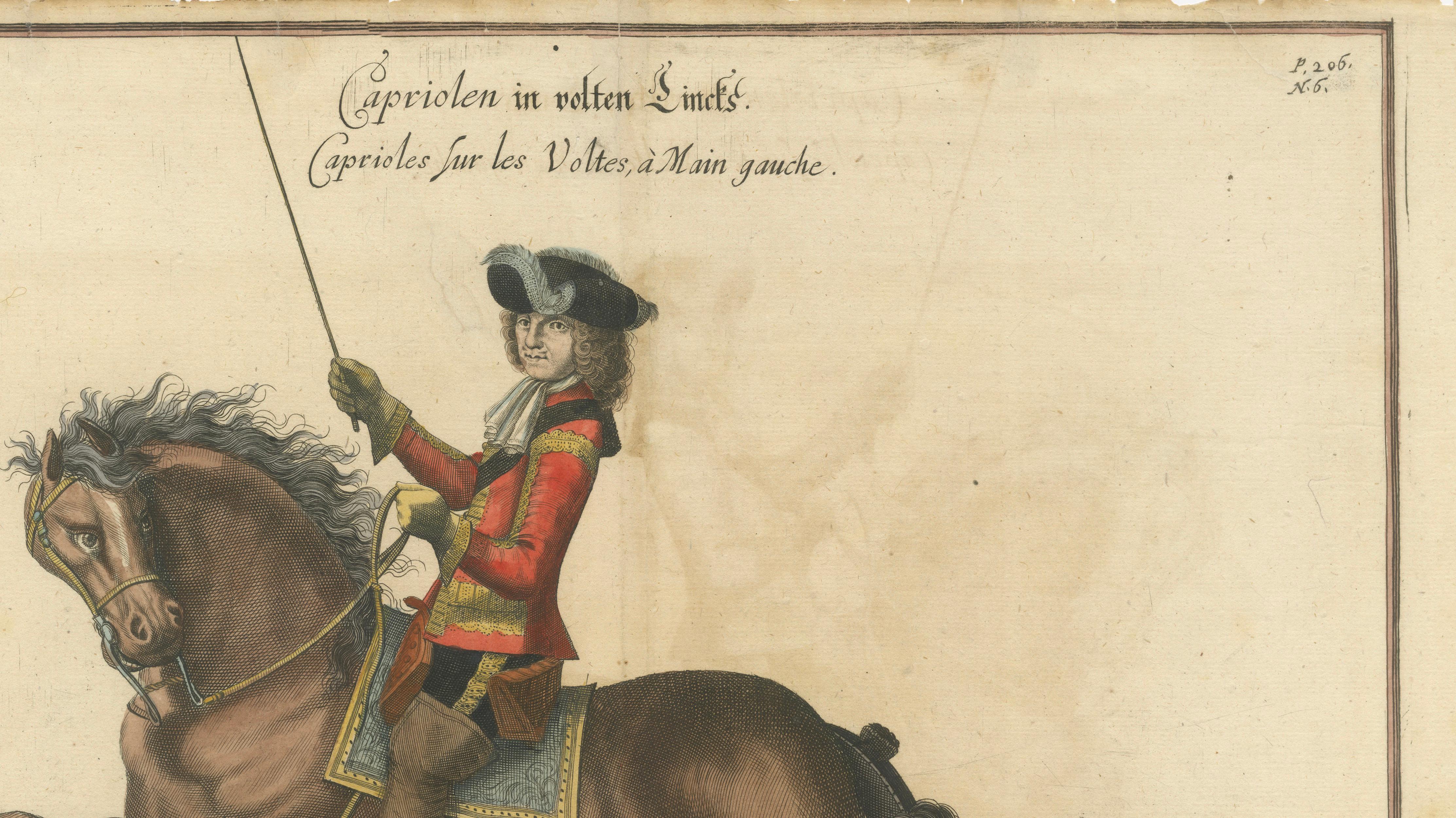 Baroque Dressage Capriole Engraving after Newcastle, circa 1700