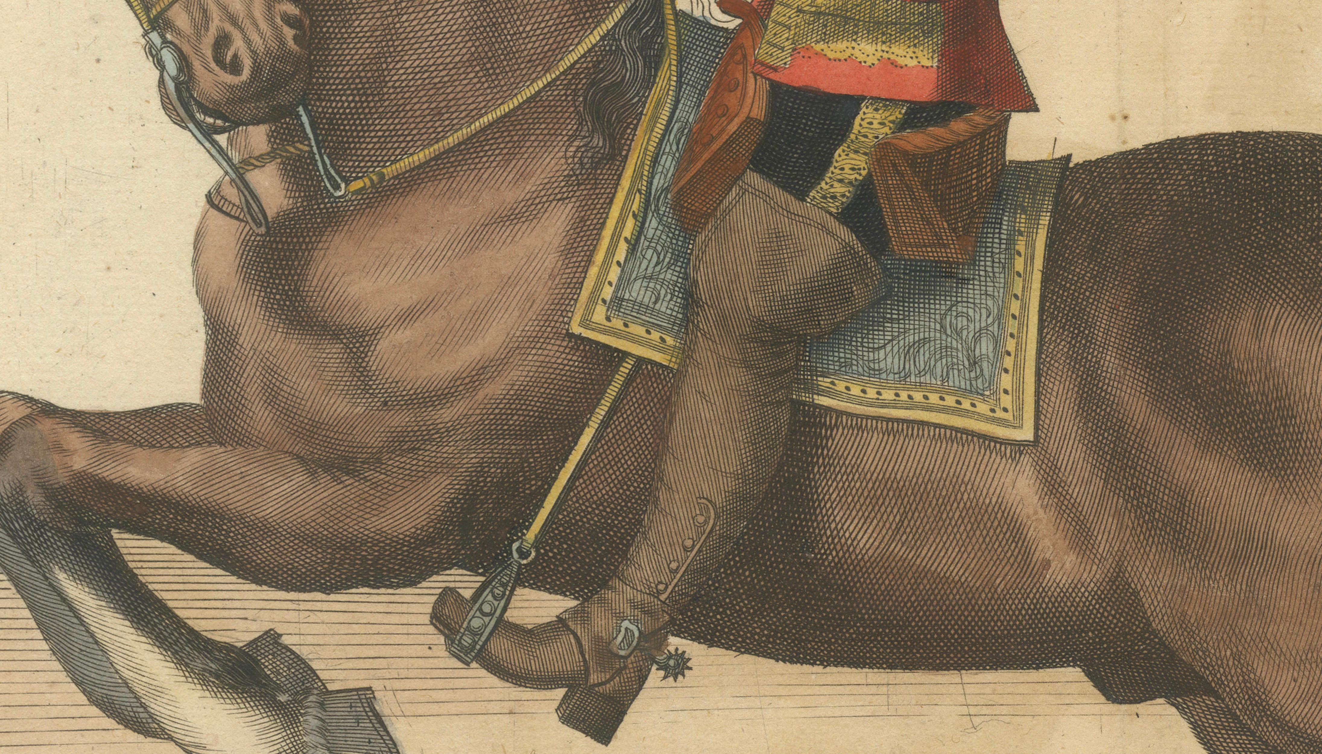 Baroque Dressage Capriole Engraving after Newcastle, circa 1700
