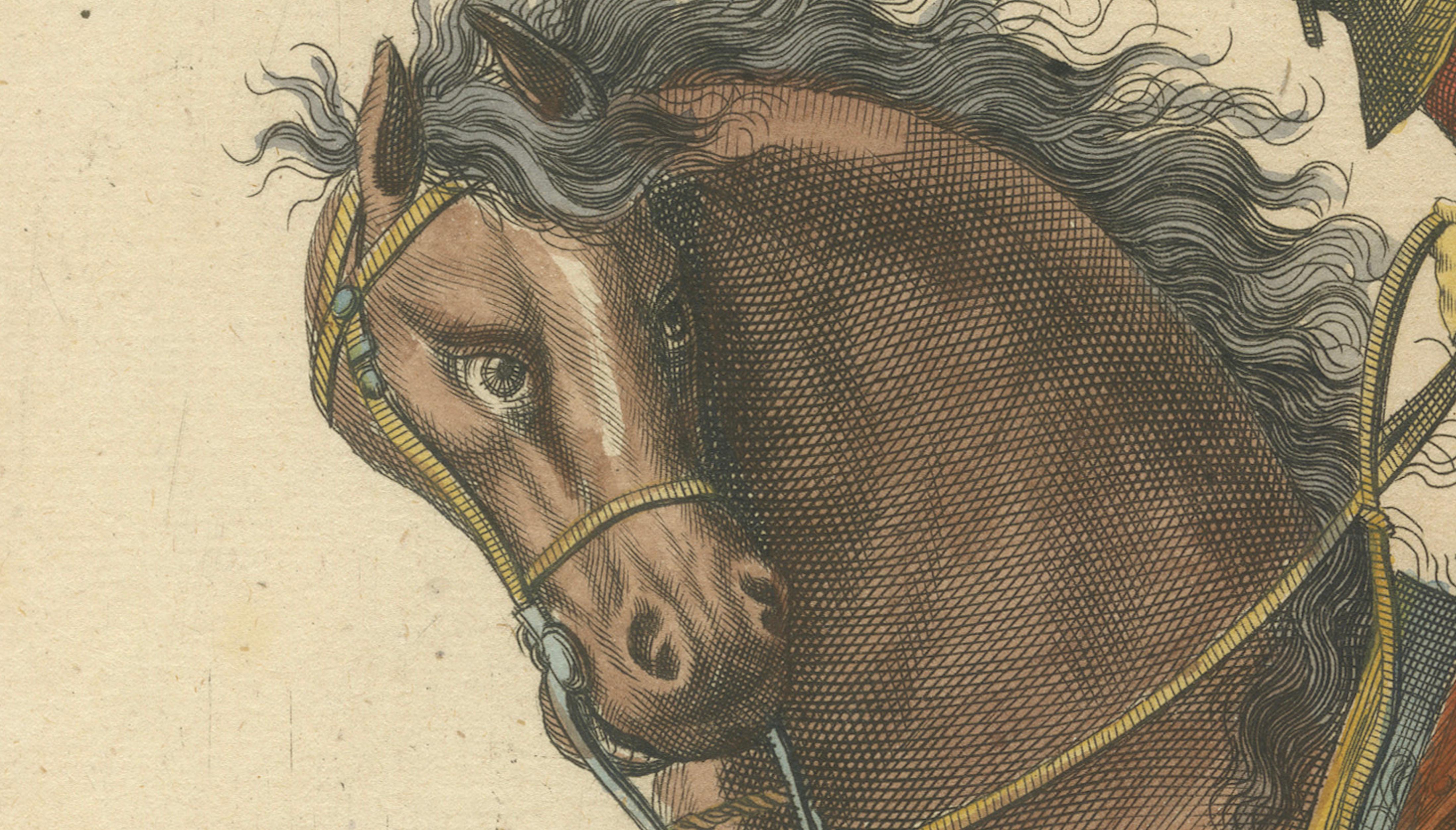 Baroque Dressage Capriole Engraving after Newcastle, circa 1700
