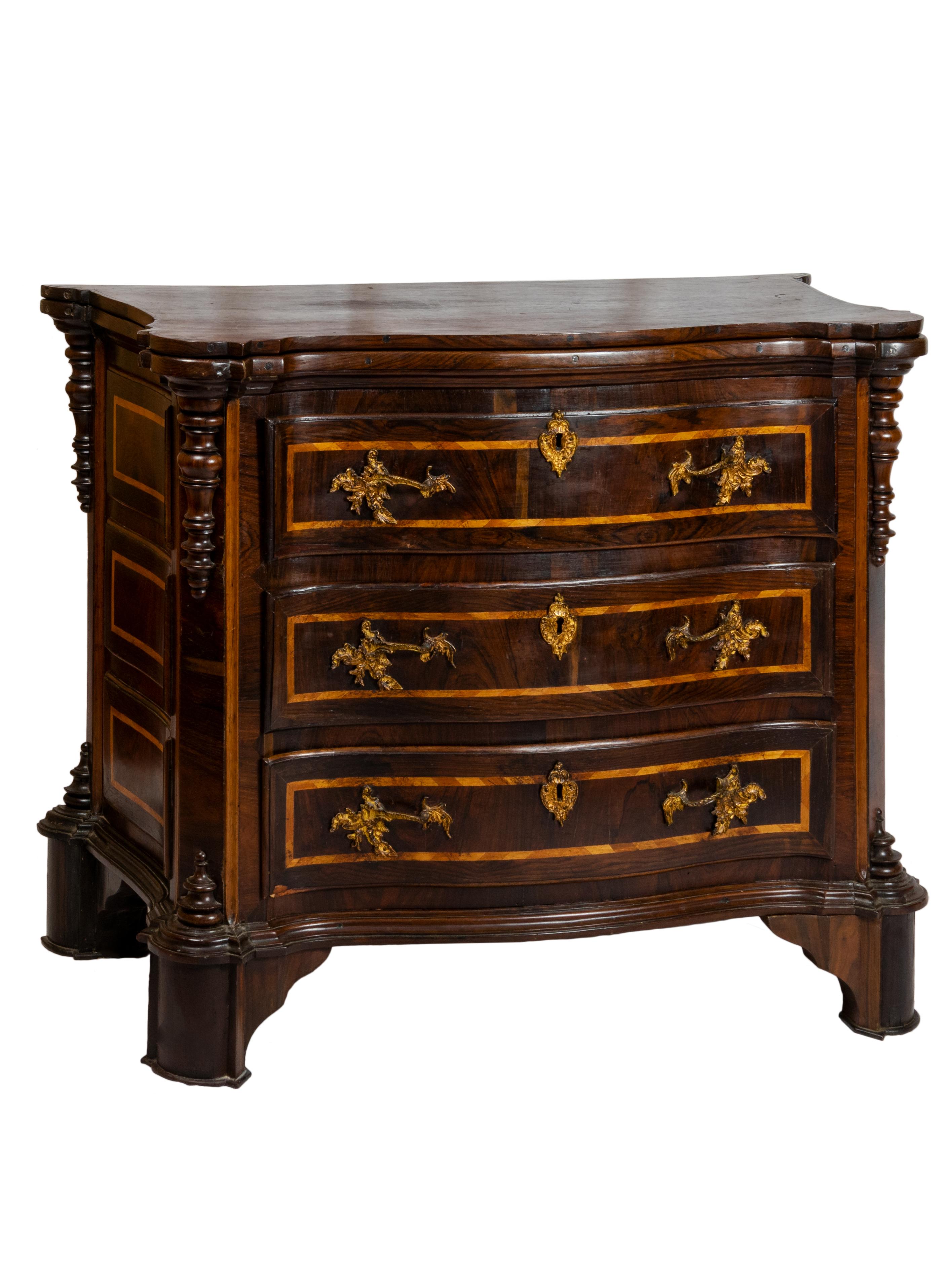 Portuguese Baroque Drop Leaf Table Chest of Drawers, 17th Century For Sale