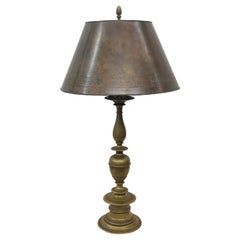  Baroque E. F. Caldwell Bronze Lamp with Greek Key Patinated Brass Shade