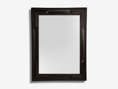 Baroque, Ebonized Wood, Dutch Ripple Frame, Large Wall Mirror, 19th C.