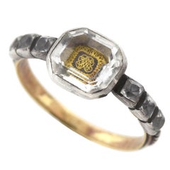 Baroque Era Stuart Crystal Cypher and Braided Hair Ring