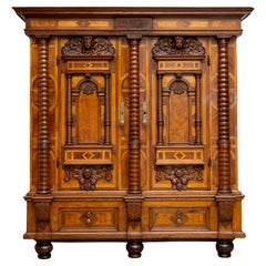 Antique Baroque Façade Cabinet, dated 1740