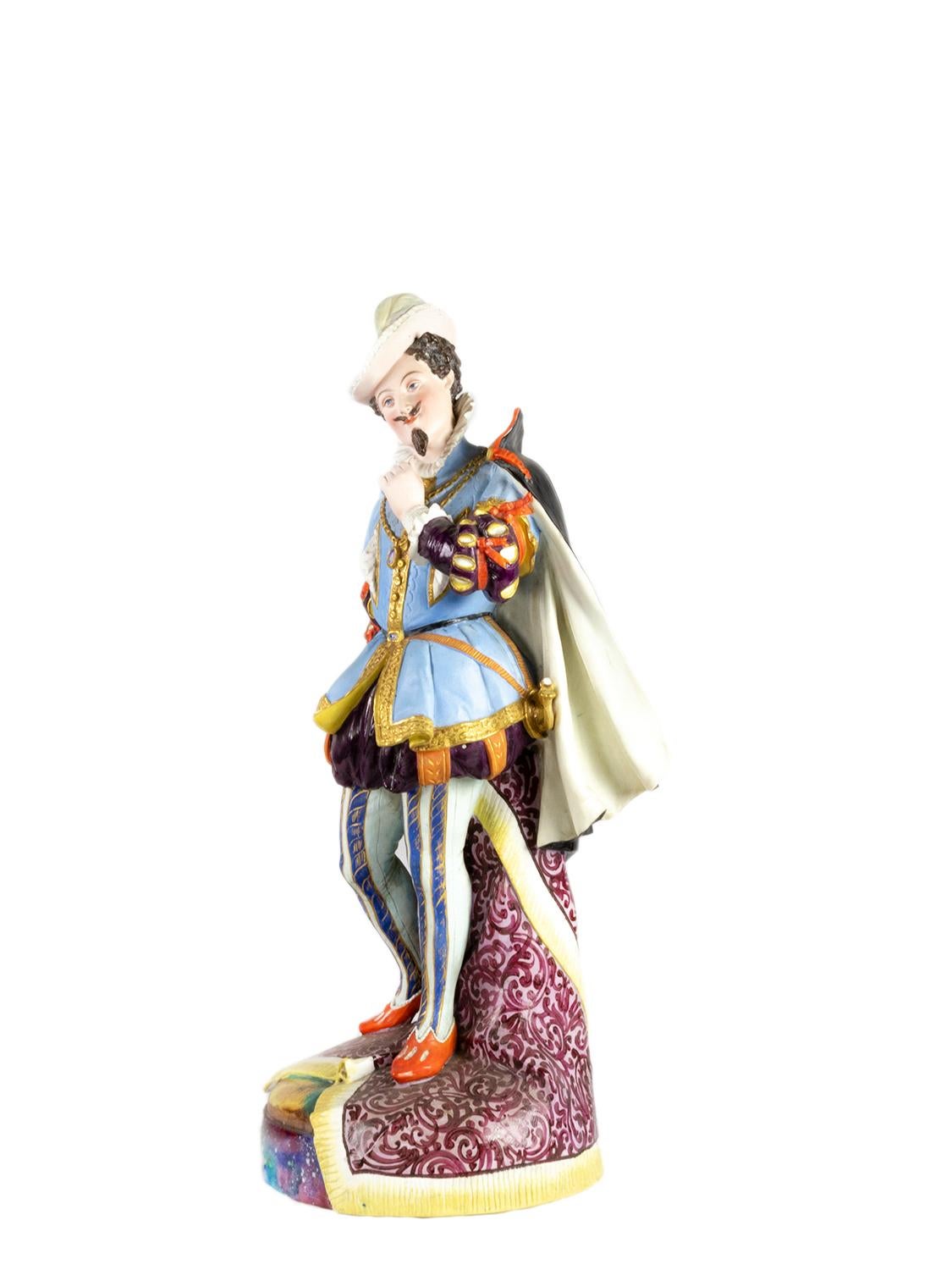 Statue barocche in maiolica, Creil et Montereau, XIX secolo in vendita 1