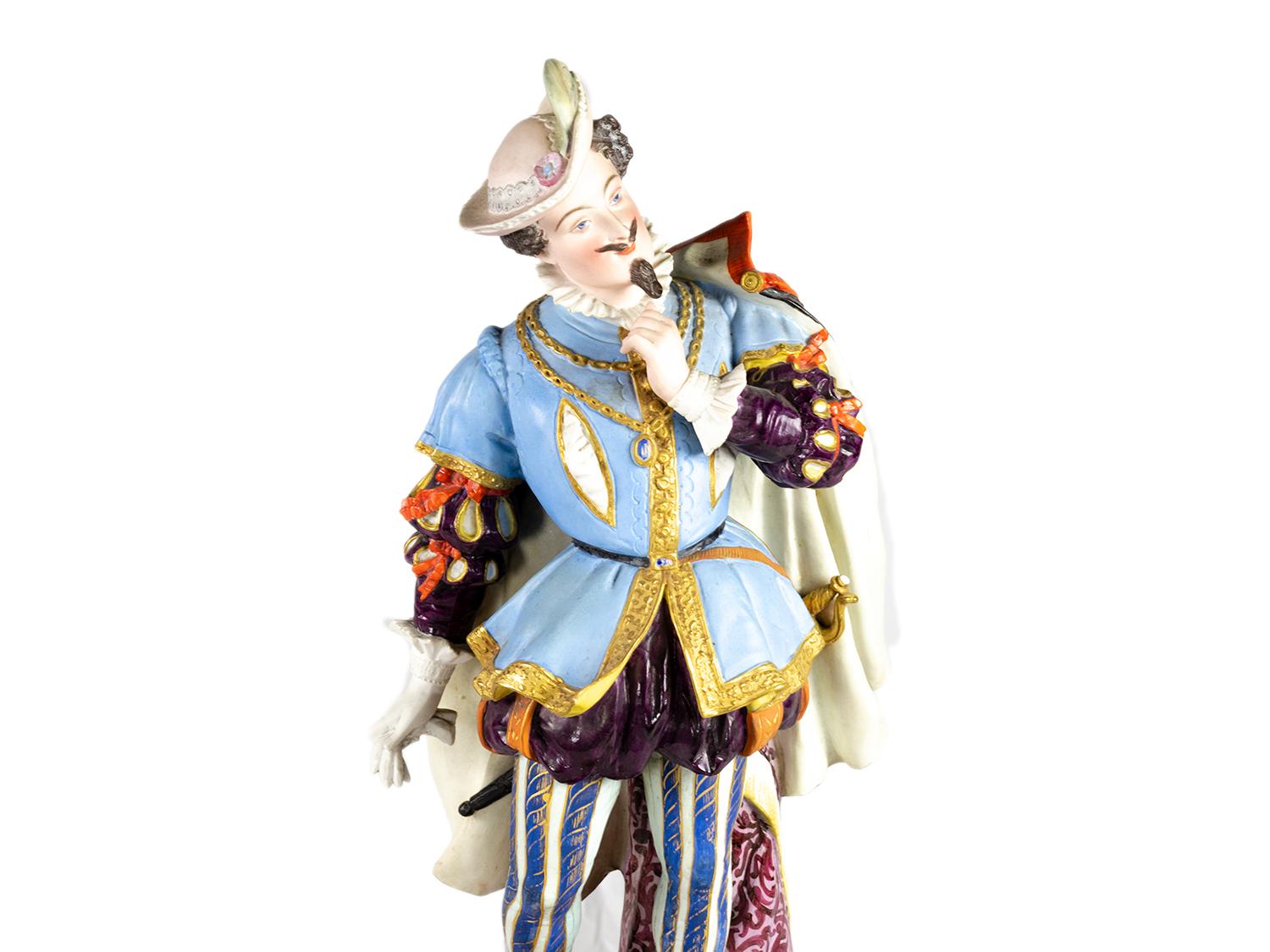 Statue barocche in maiolica, Creil et Montereau, XIX secolo in vendita 3
