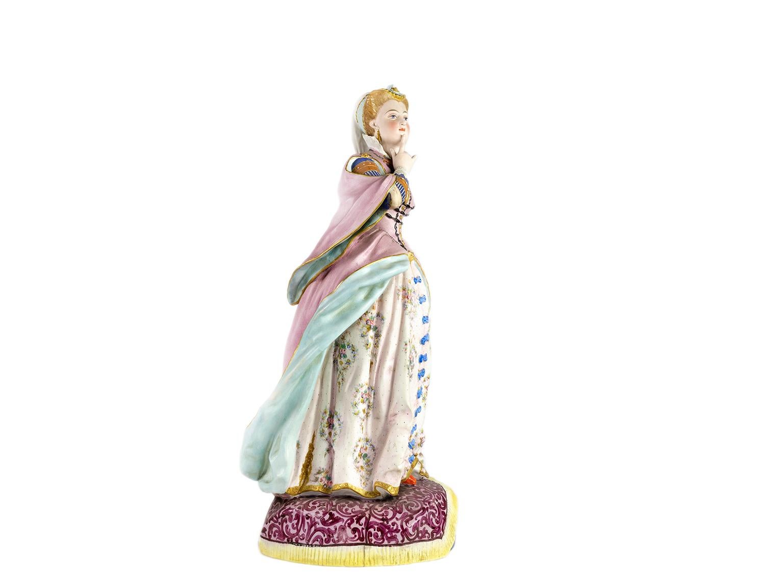 Statue di maiolica barocca, Creil et Montereau, statuette di grandi dimensioni, XIX secolo in vendita 5