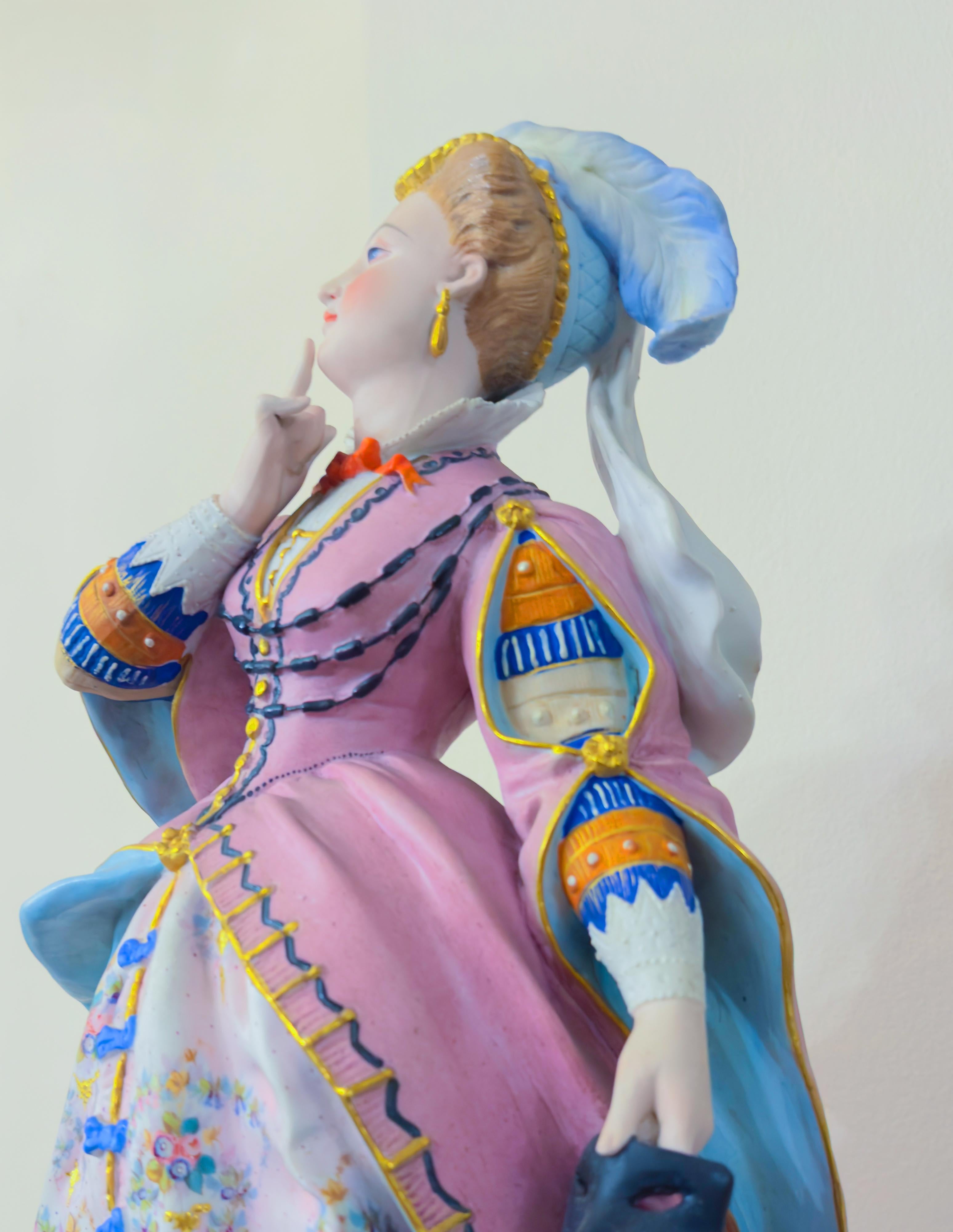 Statue di maiolica barocca, Creil et Montereau, statuette di grandi dimensioni, XIX secolo in vendita 1