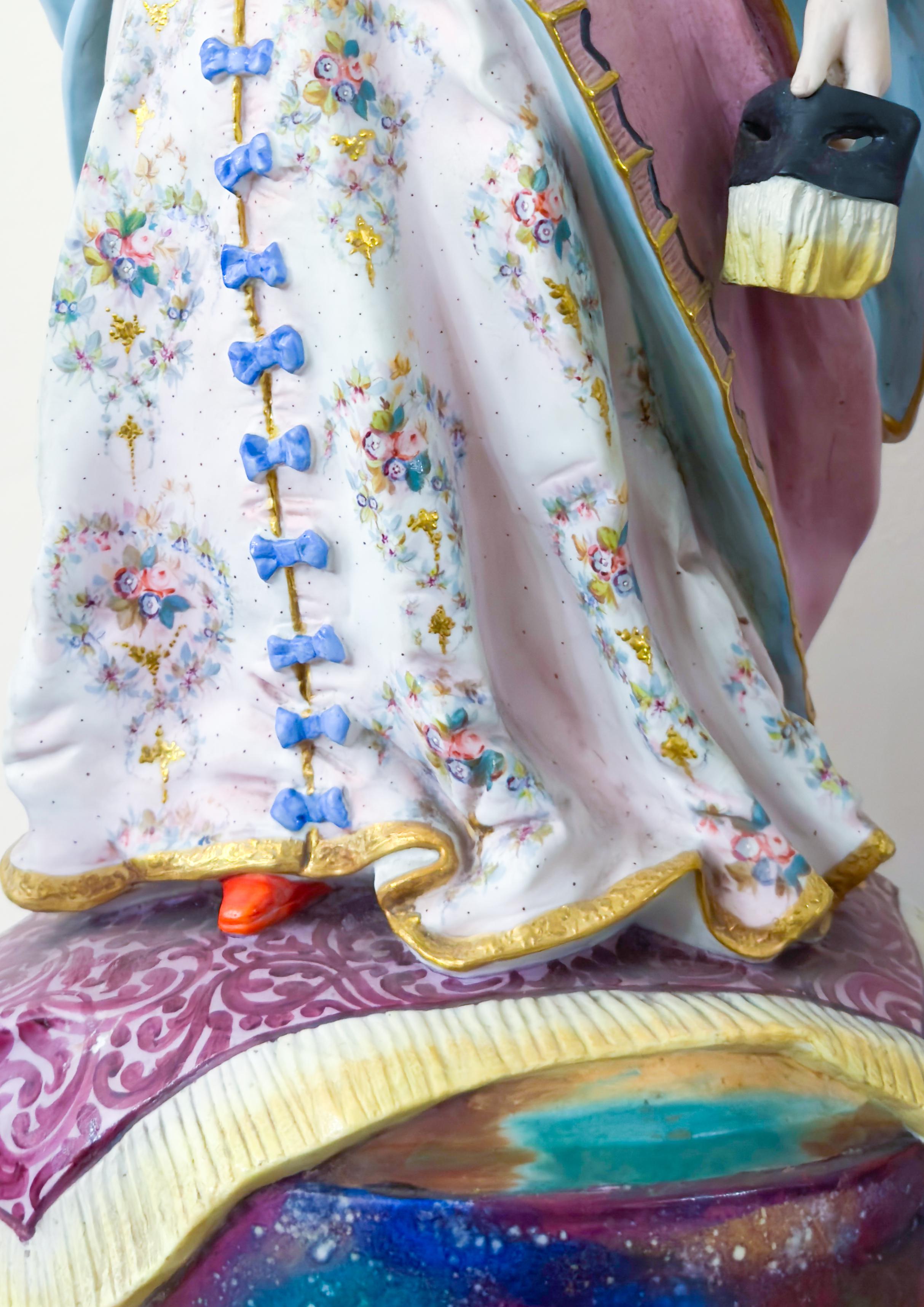 Statue di maiolica barocca, Creil et Montereau, statuette di grandi dimensioni, XIX secolo in vendita 3