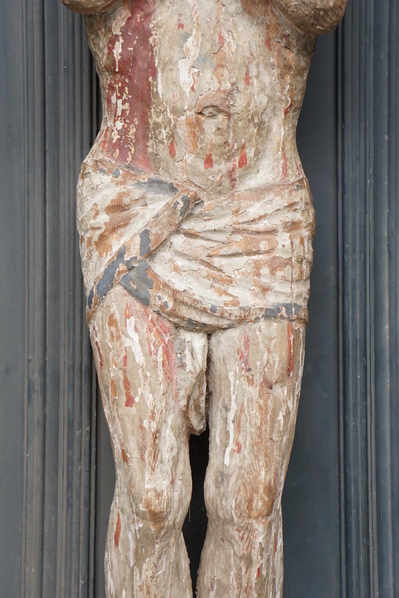 Barocke Barockfigur des gekreuzten Christus (Spanisch) im Angebot
