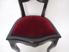 Baroque Finca Chair in Stained Black with New Red Upholstery