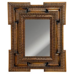 Baroque, Flemish Ripple Mirror, Carved Walnut, Mirror, Belgium, 18th c.