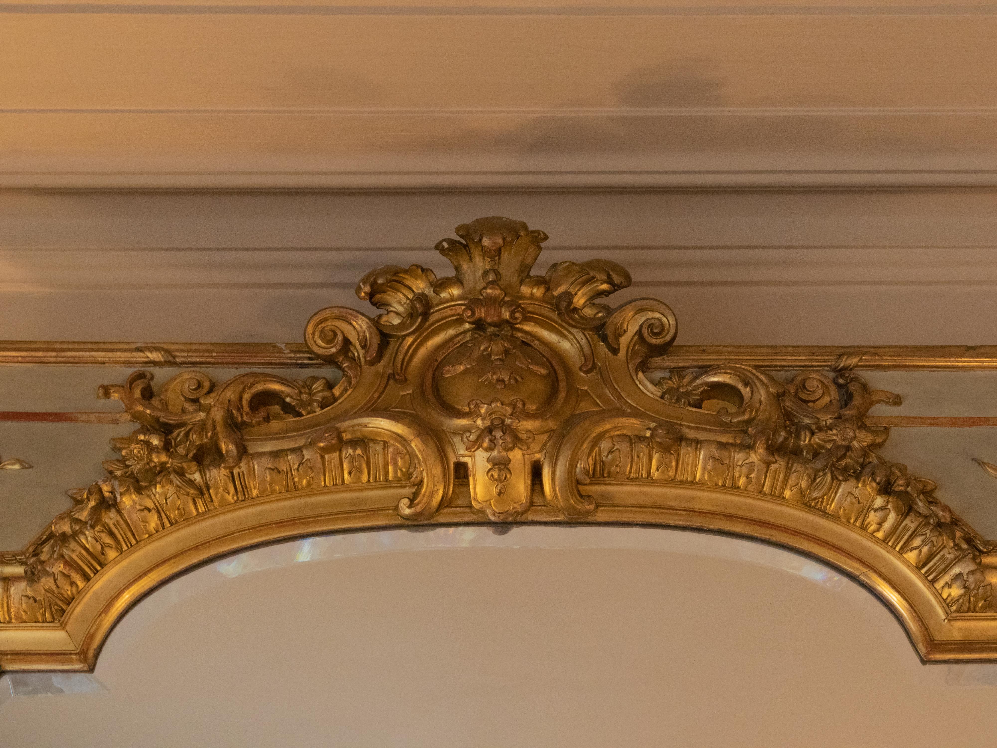 Miroir baroque français Trumeau Rococo, 19ème siècle État moyen - En vente à Lisbon, PT