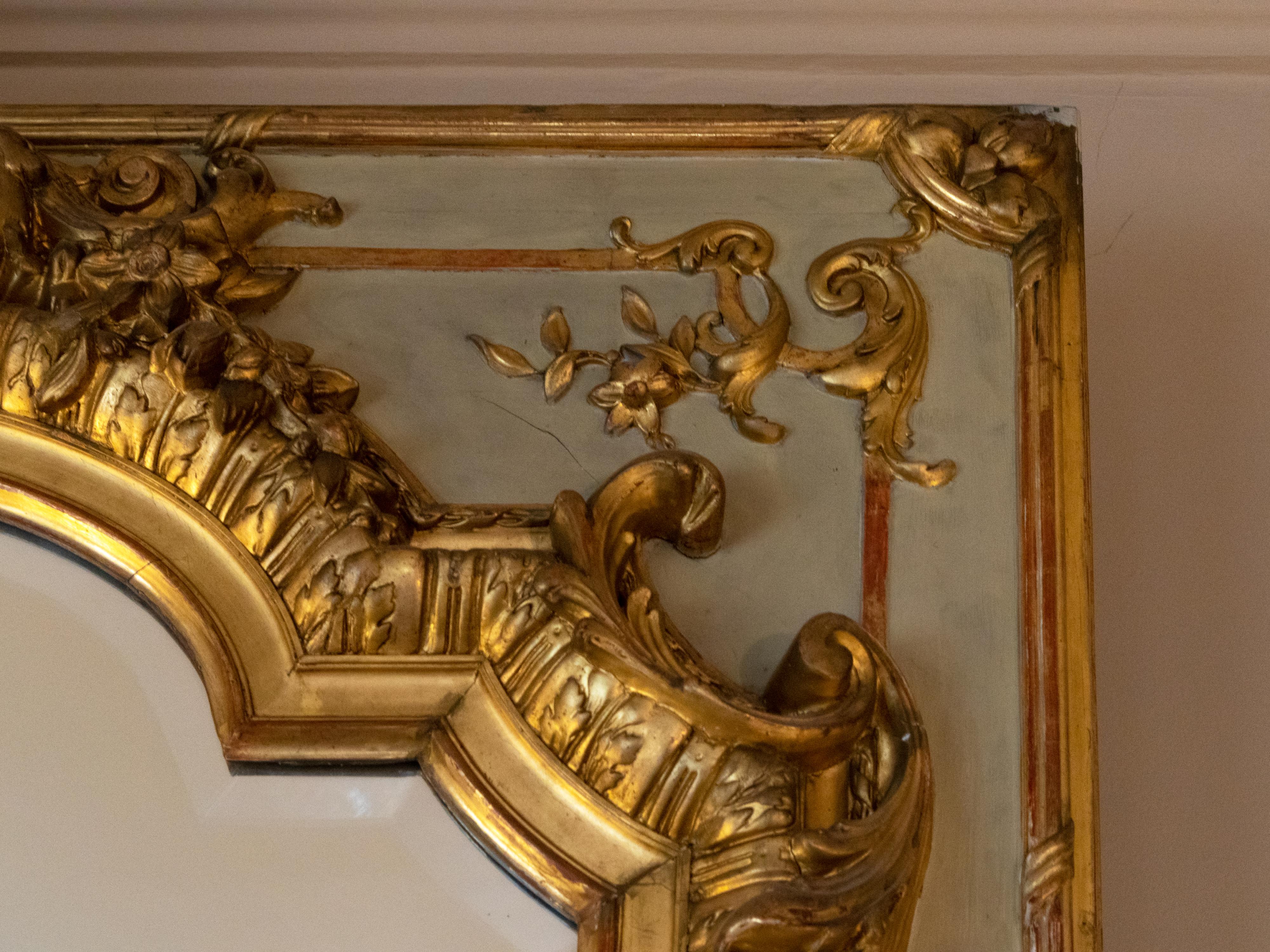 XIXe siècle Miroir baroque français Trumeau Rococo, 19ème siècle en vente