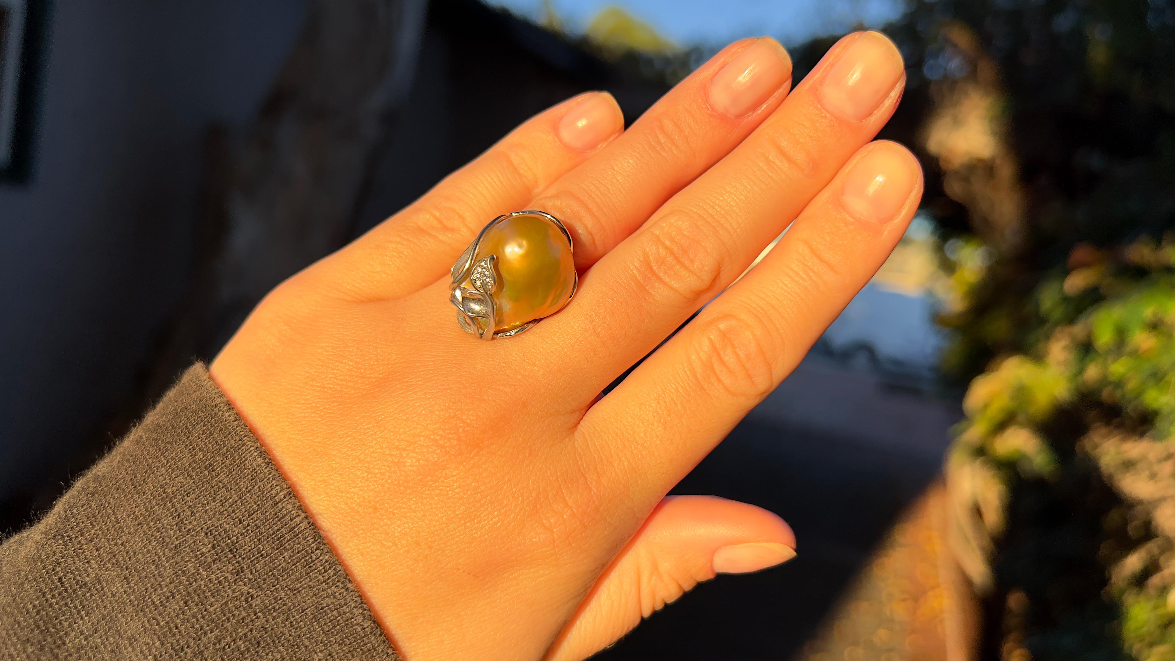 Baroque Fresh Water Pearl
(Origin: Natural)
Metal = Sterling Silver
Ring Size = 6
