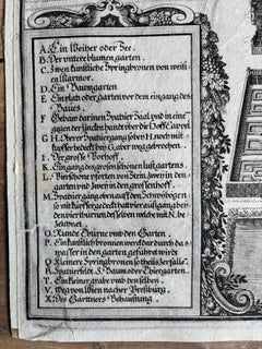 Baroque Garden and Palace near Vienna – Antique Architectural Engraving, 1649