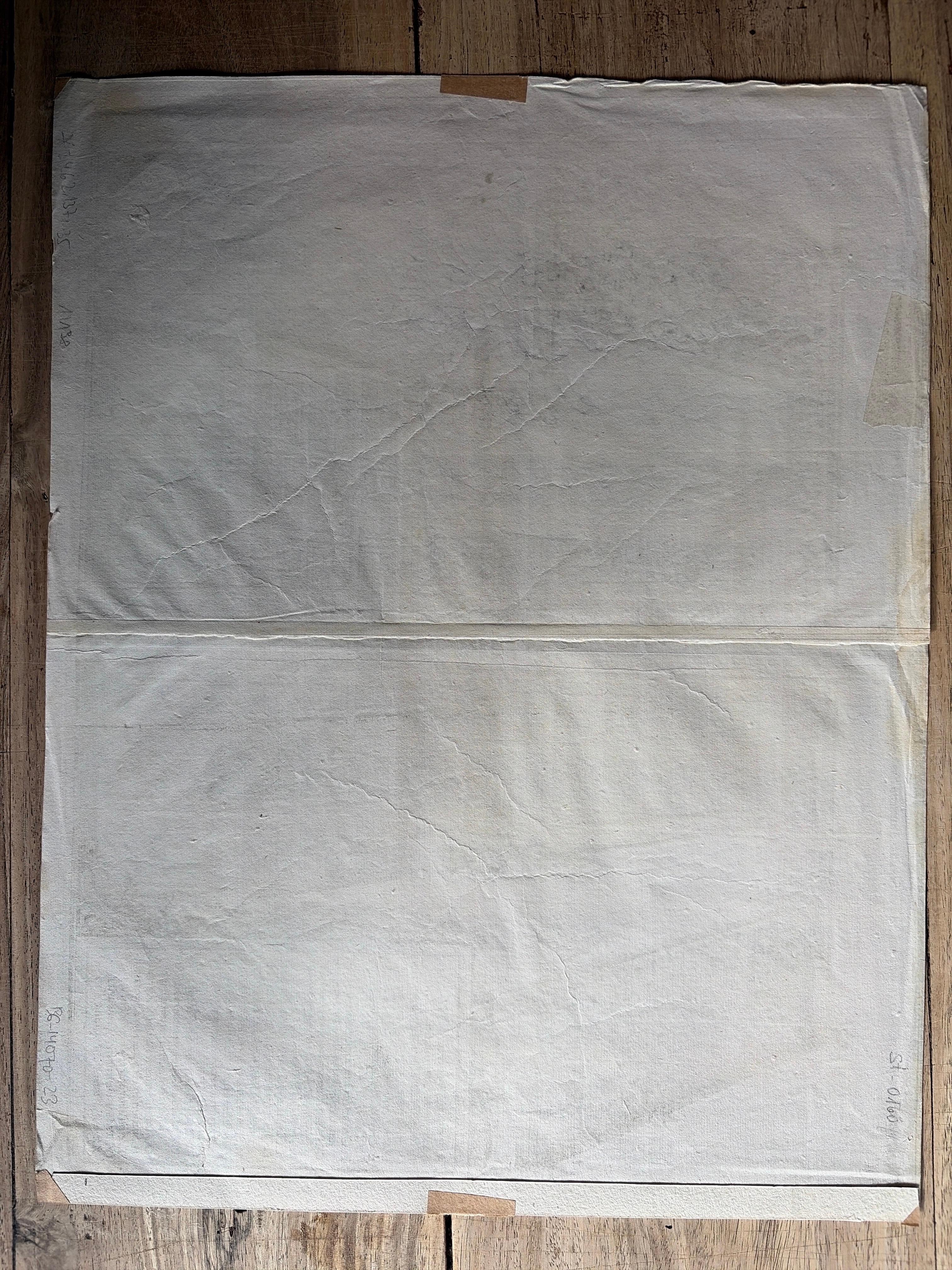 Papier Jardin et palais baroques près de Vienne - Gravure architecturale ancienne, 1649 en vente