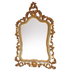 Baroque gilded Louis XV style beveled mirror with " Brevete" label, 1950s