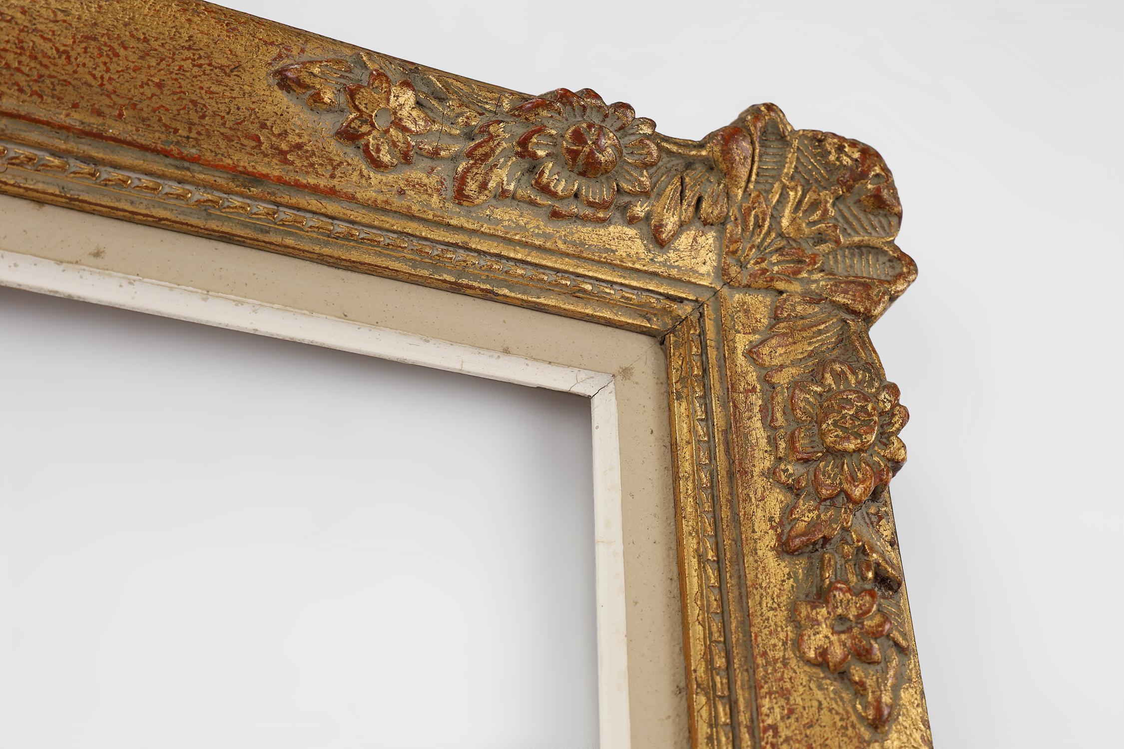 Marco de cuadro barroco dorado en madera, Francia ca. 1900 en Bueno estado para la venta en Meulebeke, BE