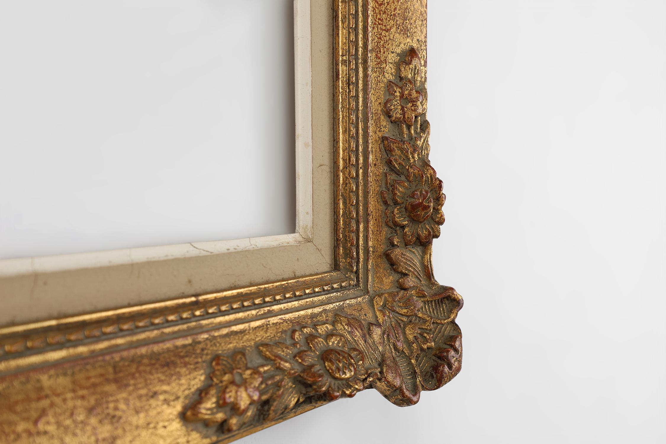 Marco de cuadro barroco dorado en madera, Francia ca. 1900 principios del siglo XX en venta
