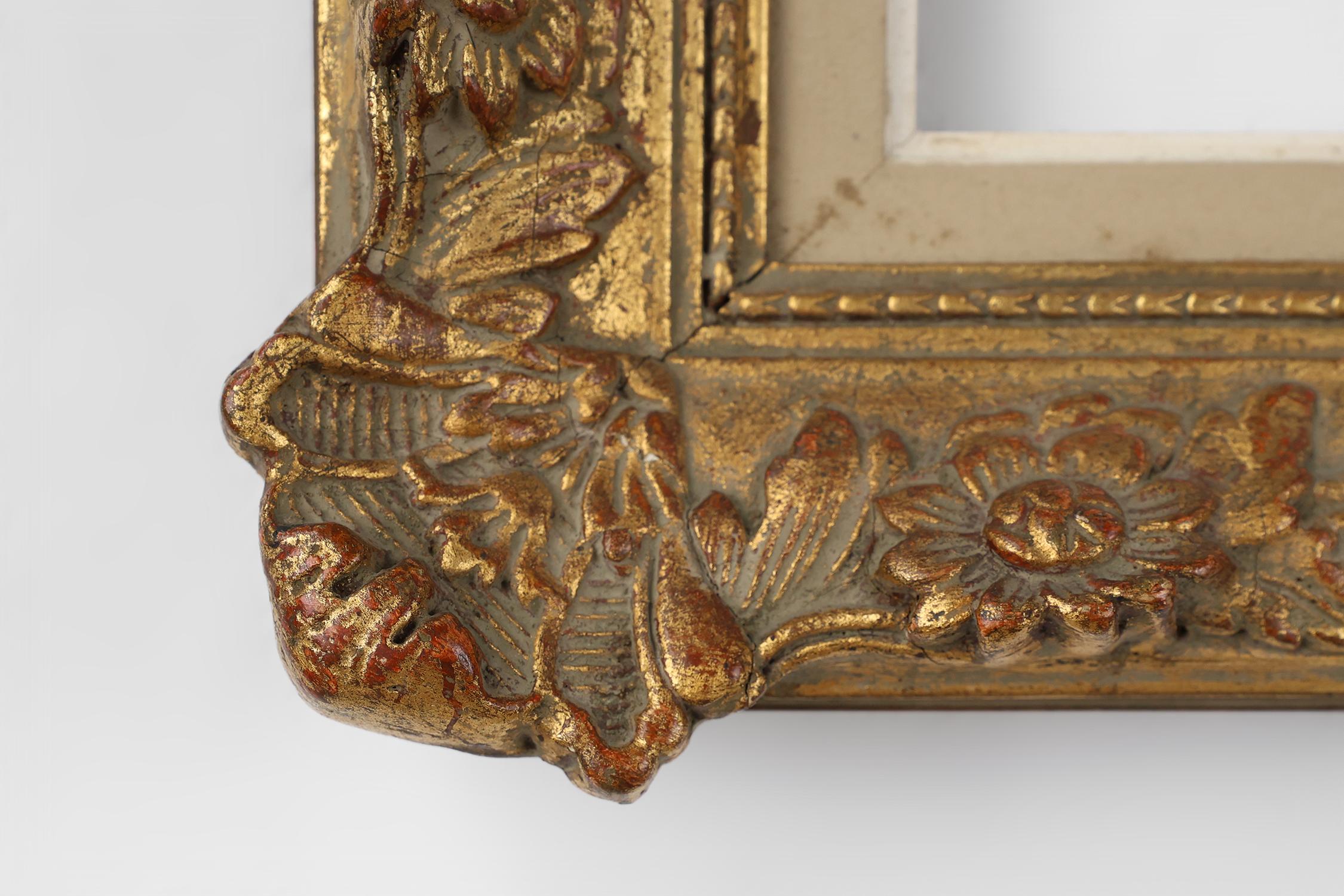 Marco de cuadro barroco dorado en madera, Francia ca. 1900 en venta 1