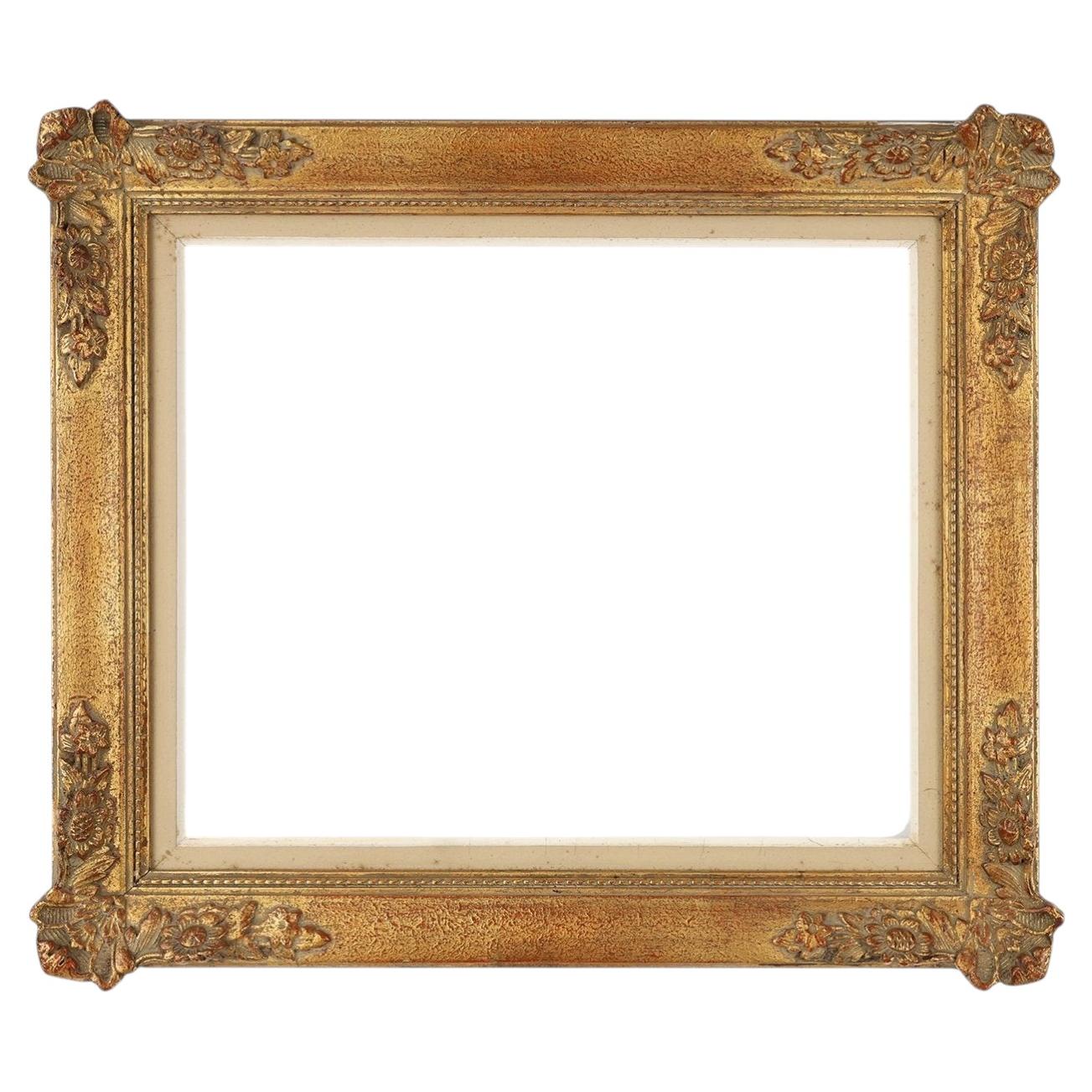 Cadre de peinture baroque doré en bois, France, vers 1900 en vente