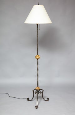 Giltwood and Wrought Iron Floor Lamp