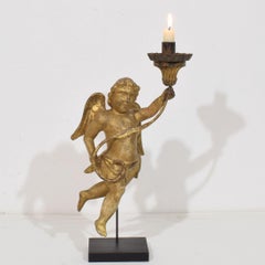 Baroque Giltwood Angel Candleholder, Italian, Circa 1750