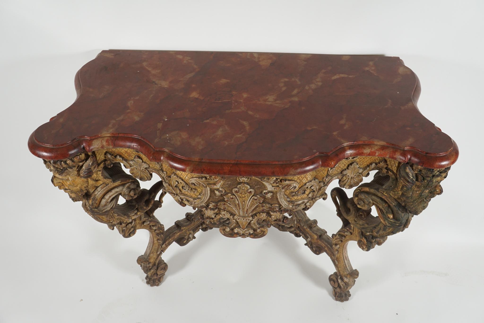 Late 18th Century Baroque Giltwood Console