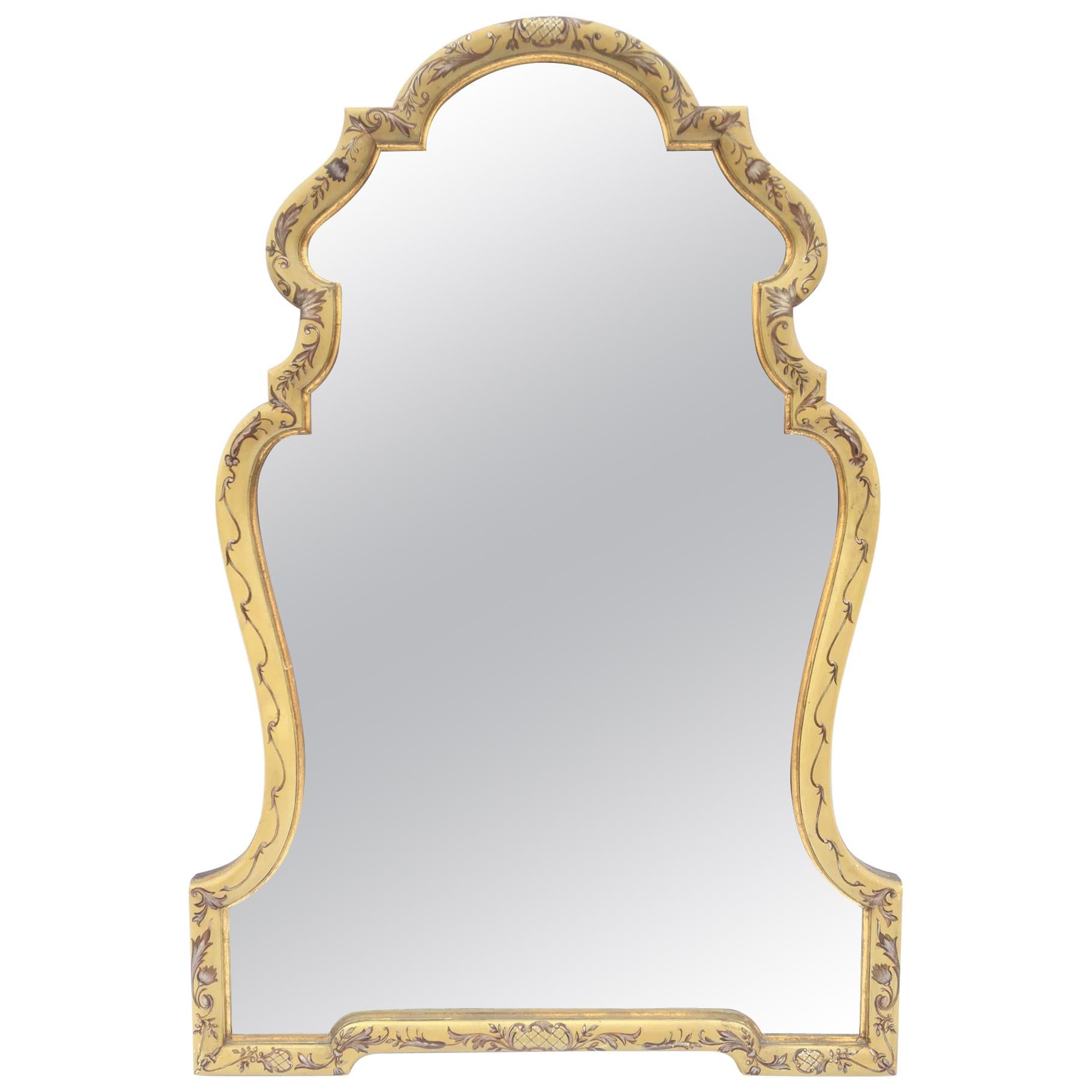 Baroque Gold Hand Painted Mirror by La Barge