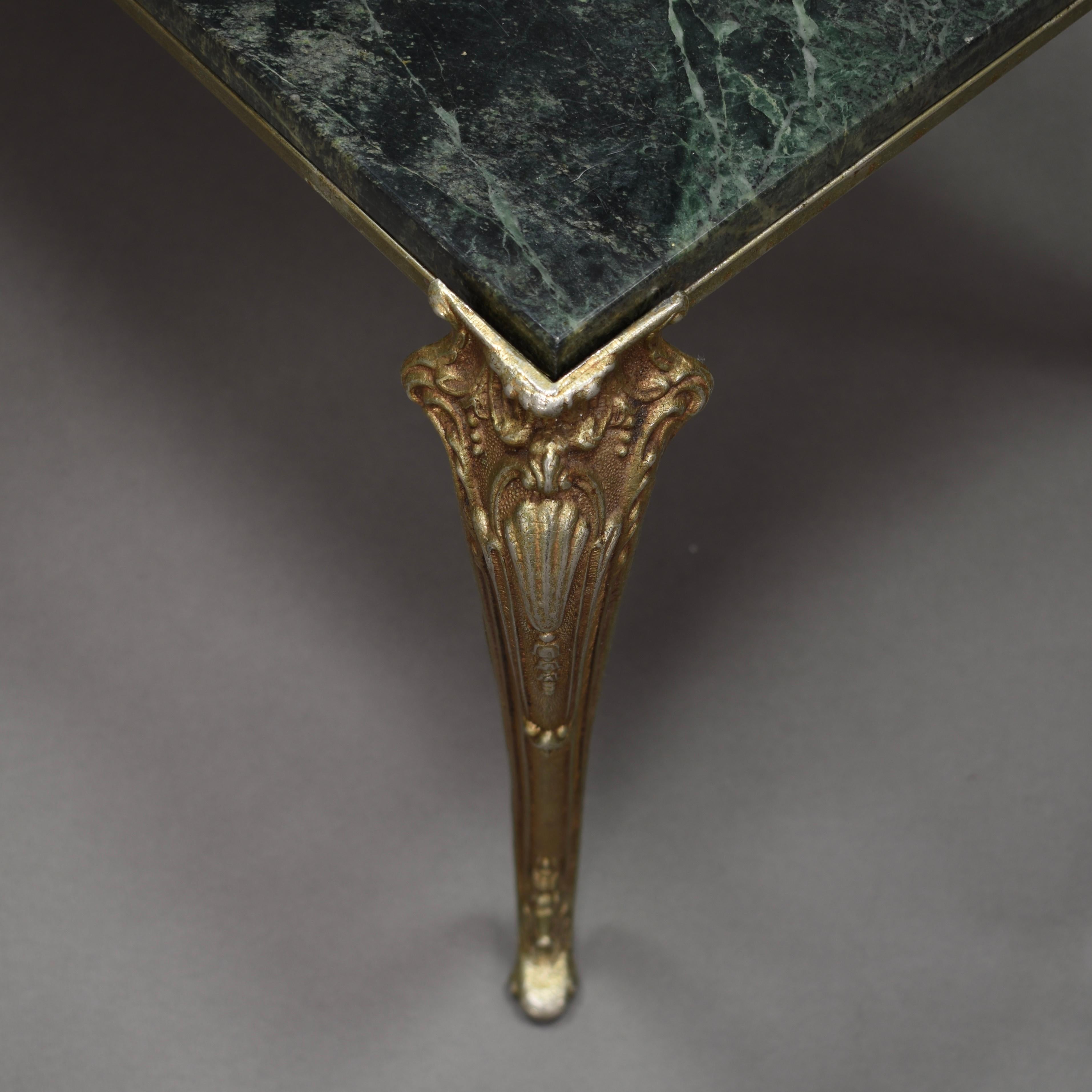 Baroque Great-Gatsby Style Brass and Marble Coffee Table 3