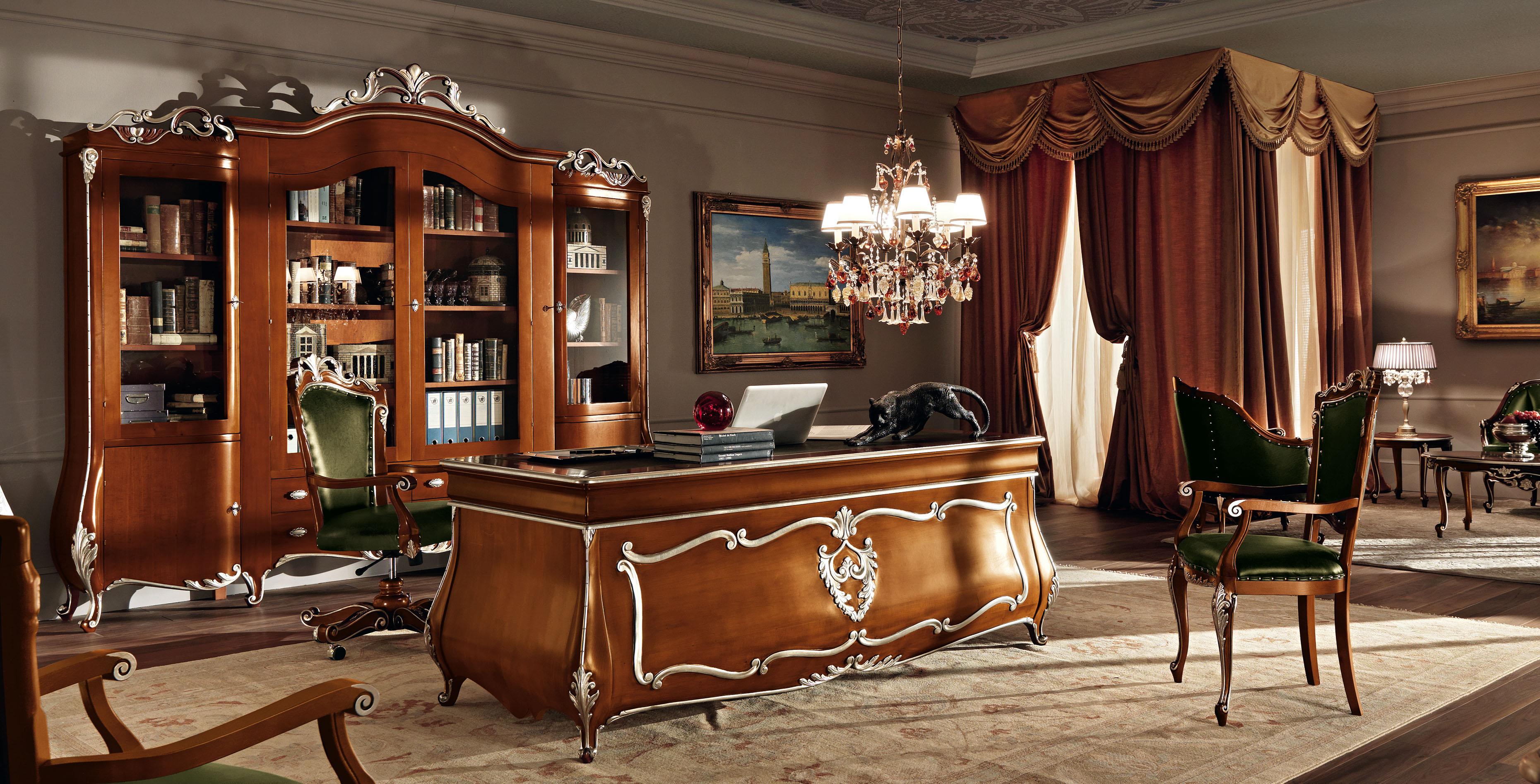 This Modenese Gastone Luxury Interiors item has been precisely conceived for CEOs and presidential offices. Its unique class and sense of power represent the perfect solution for leaders and managers. Chair structure in top-level wood with baroque