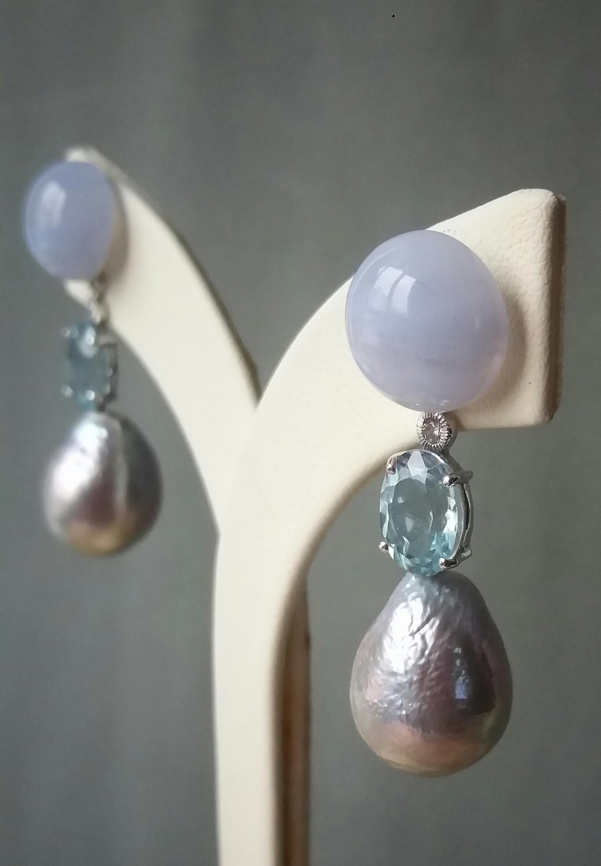 blue grey earrings