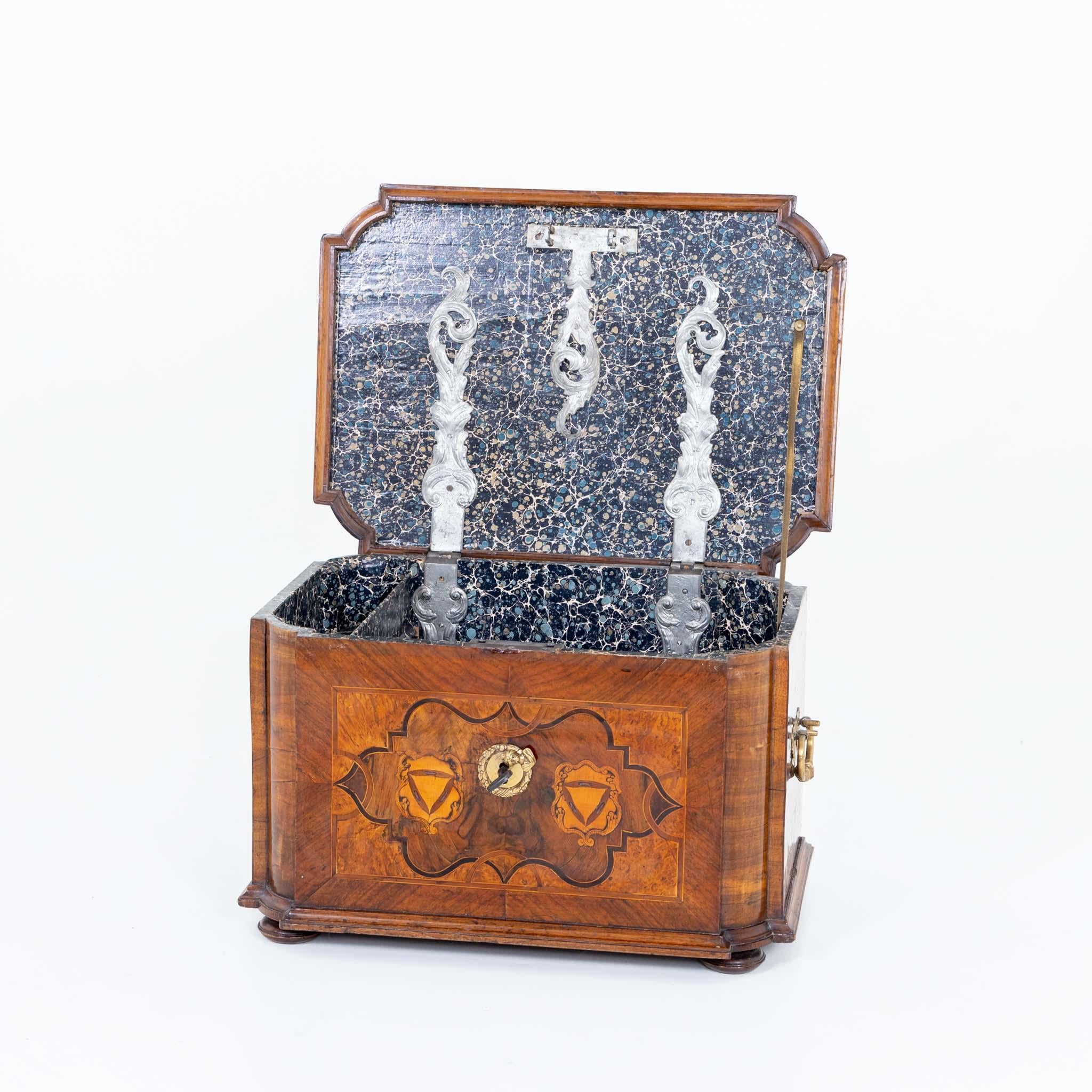Brass Baroque Guild Chest, Mid-18th Century For Sale