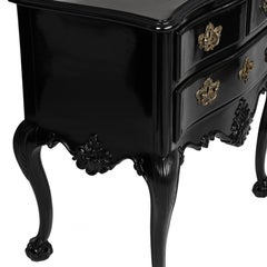Demi-bureau baroque Commode en laque noire, 19e siècle
