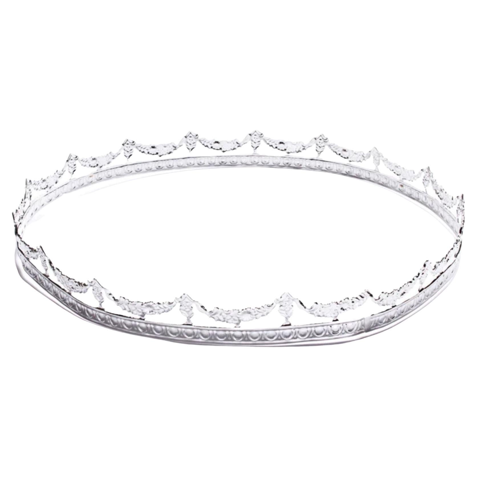Baroque Halo Crown In Sterling Silver Finish For Sale
