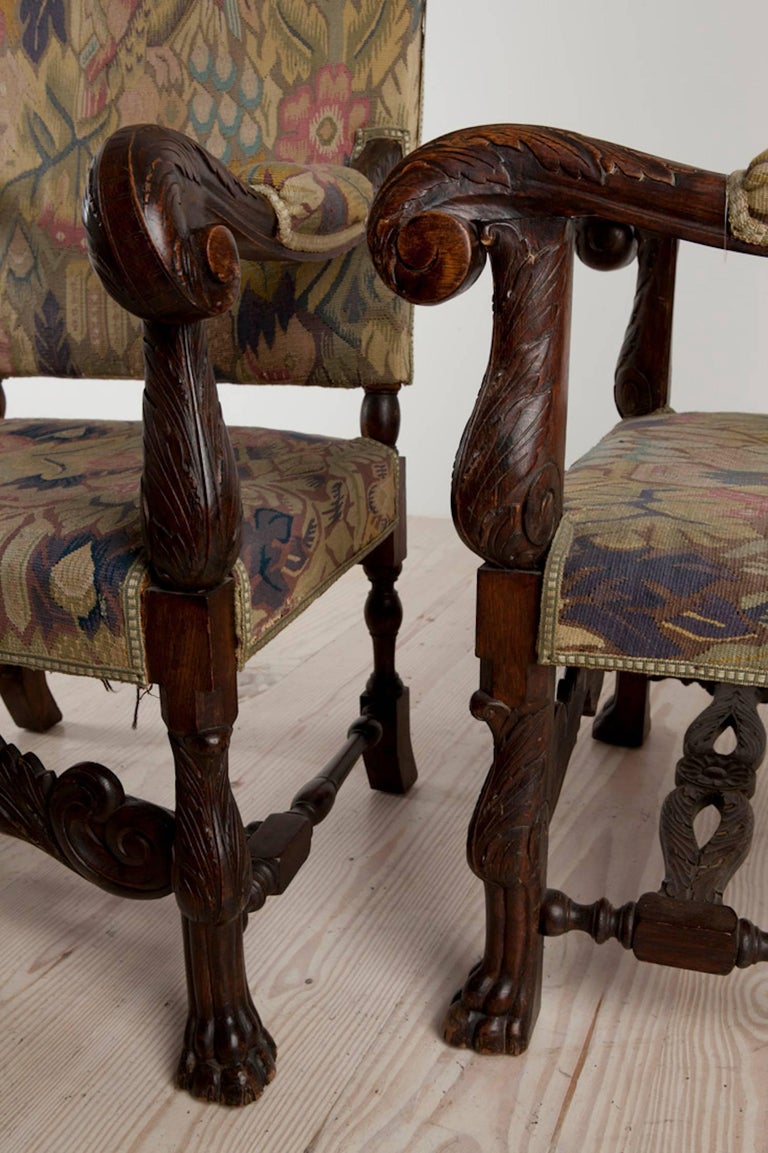 Baroque Historic Revival Armchairs, Origin Sweden, circa 1890 For Sale at 1stdibs
