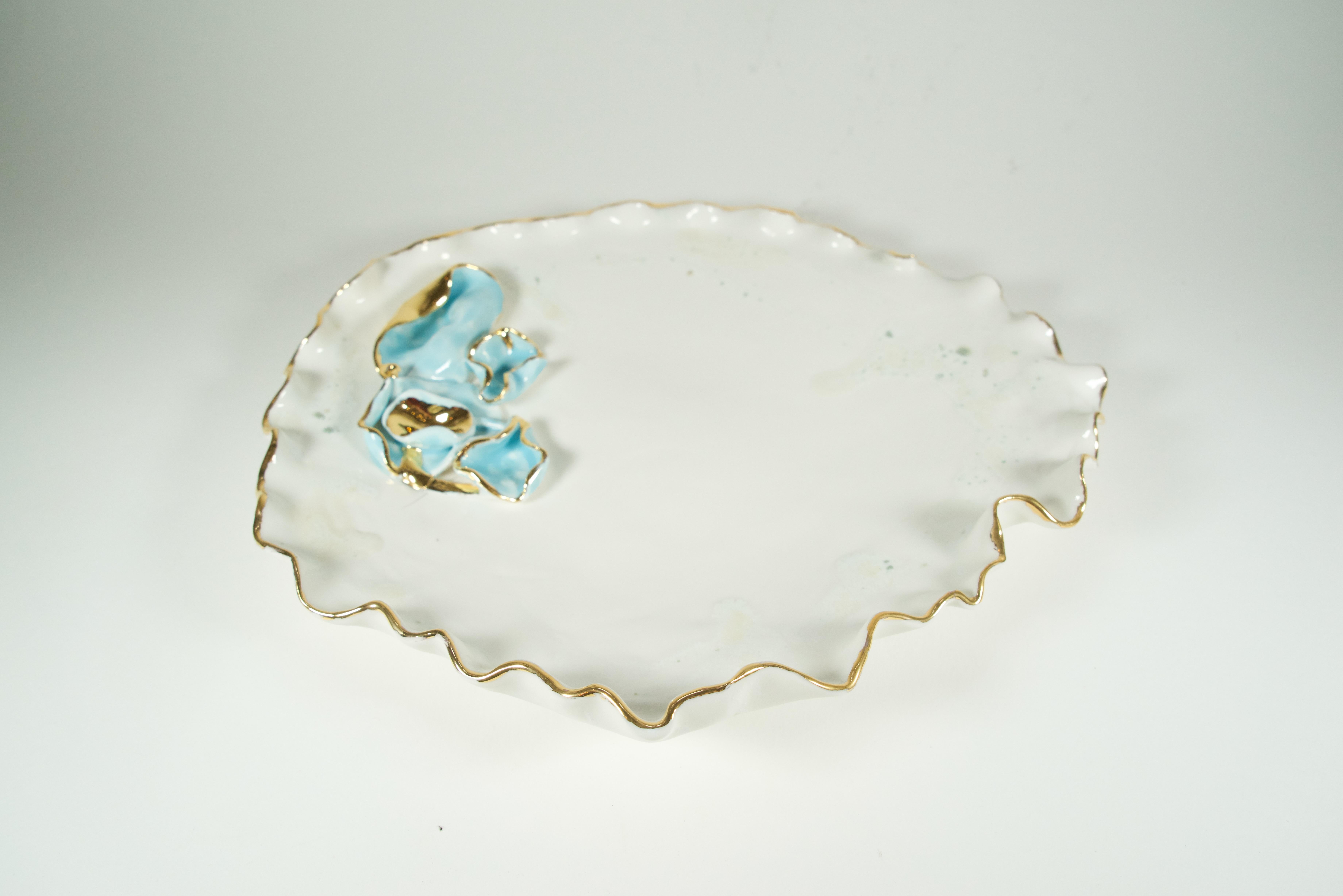 Baroque Inspired Beige Porcelain Plate  - designer Hania Jneid For Sale 10